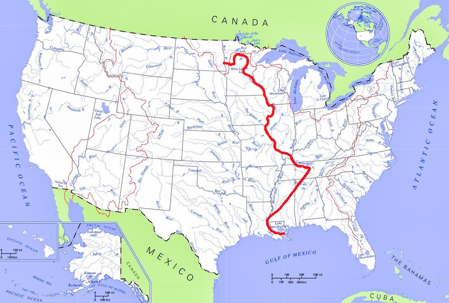 Map United States Mississippi River mississippi river
